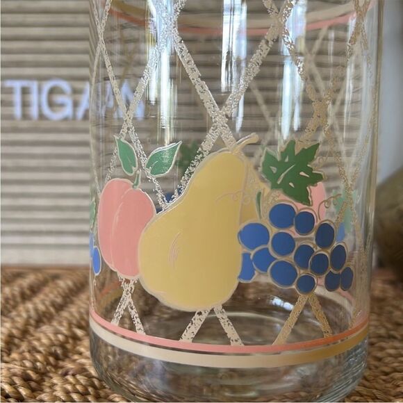 Corningware LIBBY Vintage Glass Canister Jar with Lid Corelle Abundance Fruit - Picture 3 of 6